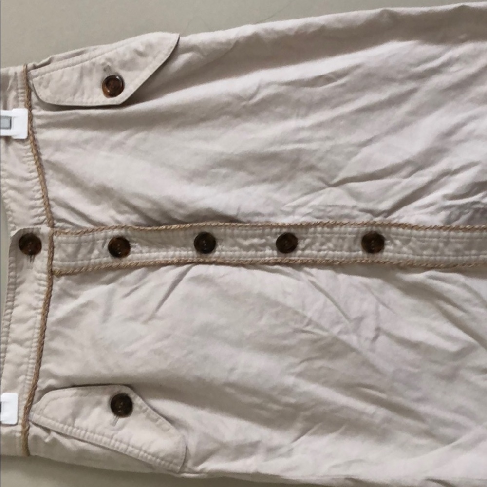 Cream colored button up skirt